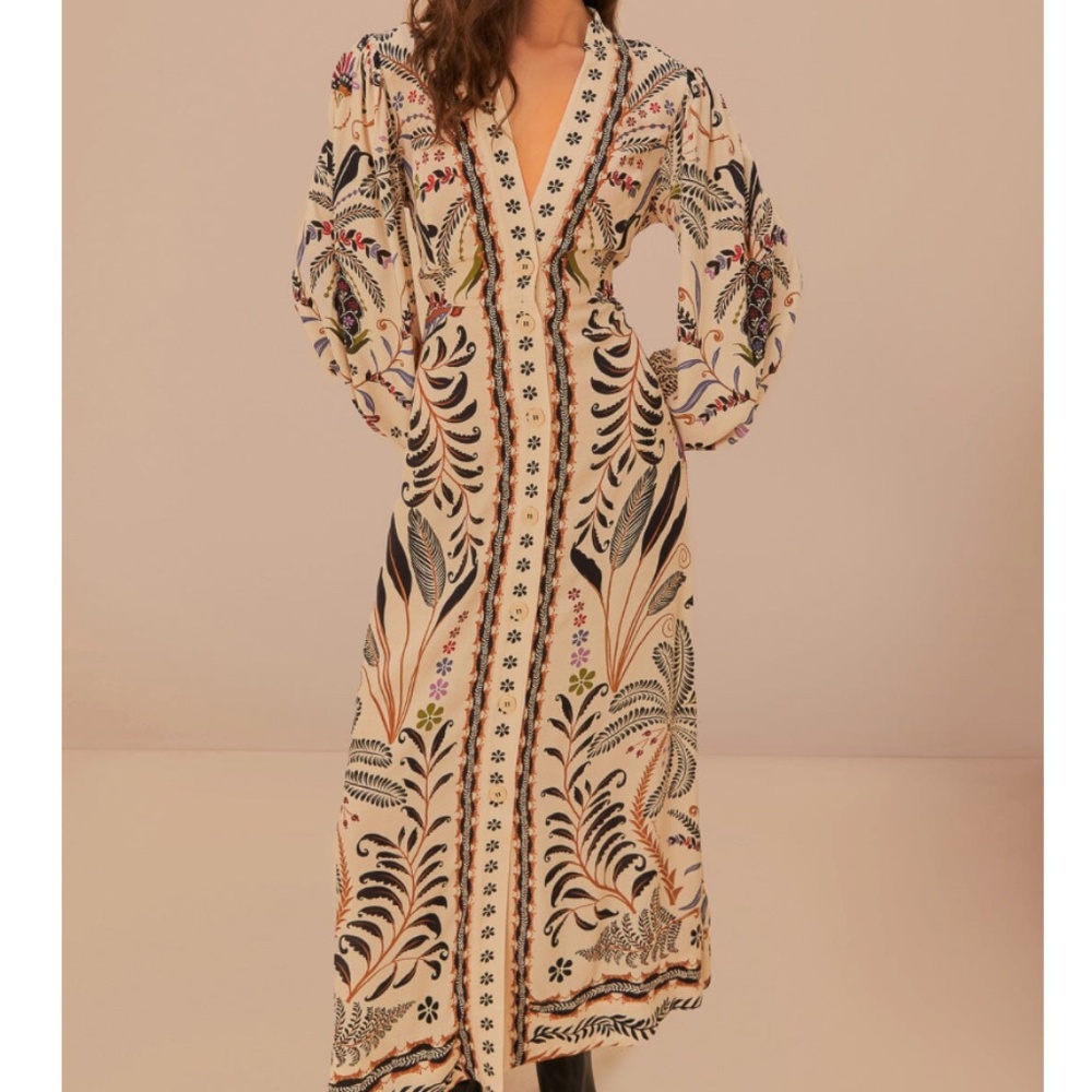 NWT | FARM Rio Sand Classic Nature Maxi Dress | Size L - Picture 2 of 6